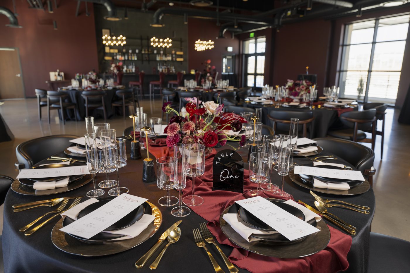 The Heritage Room arranged for a seated dinner event